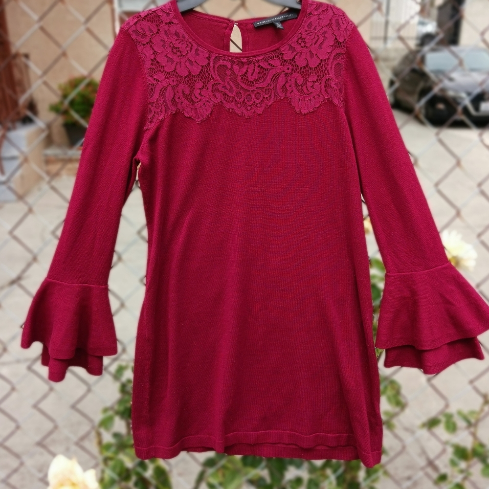 White House Black Market Red Sweater dress size Small